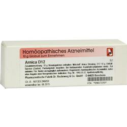 Eine Packung homöopathischer Globuli mit der Aufschrift "Arnica D12".