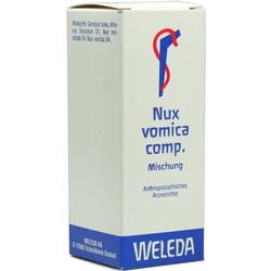 Verpackung eines Weleda-Arzneimittels namens "Nux vomica comp. Mischung".