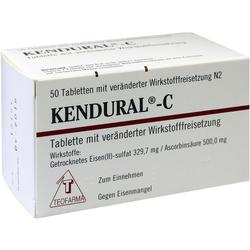 Packung von Eisen-Tabletten gegen Eisenmangel mit verzögerter Wirkstofffreisetzung.