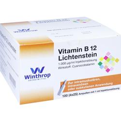 Schachtel mit Vitamin-B12-Injektionslösung von Winthrop.