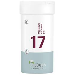 Weiße Dose mit der Zahl 17 und dem Text „Manganum sulfuricum D 6“.