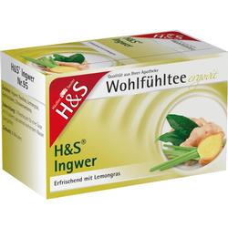 Eine Teepackung mit Ingwer- und Lemongrasgeschmack.
