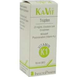 Verpackung einer Vitamin K1-Emulsion mit 20 mg/ml für die Einnahme.