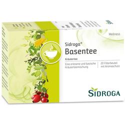 Eine Packung Sidroga Basentee mit Kräutern ist abgebildet.