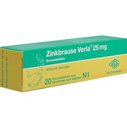 Grüne und gelbe Verpackung von Zink-Brausetabletten bei Zinkmangel.