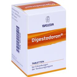 Eine Packung Tabletten für Verdauungsprobleme namens Digestodoron von Weleda.