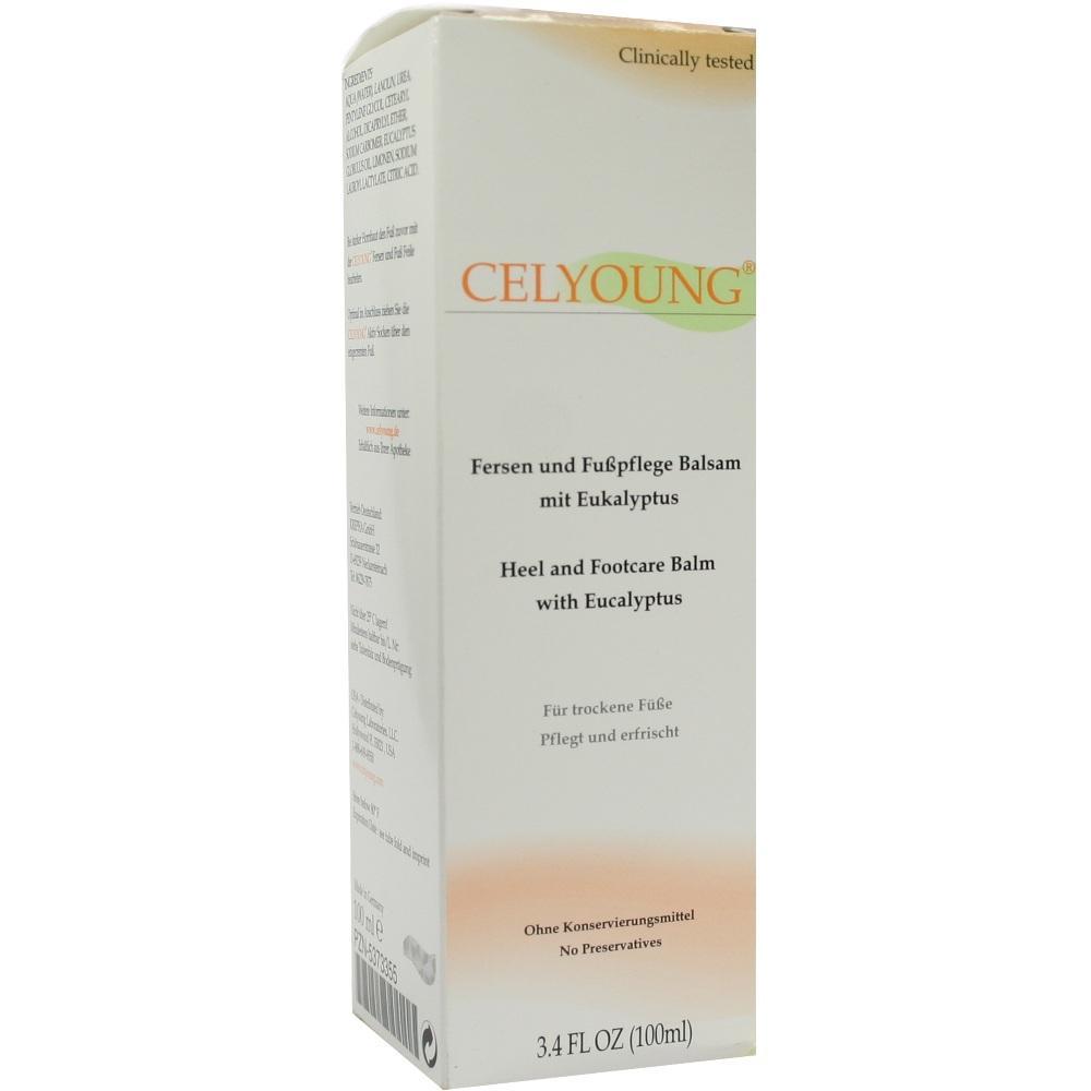 Eine Schachtel Celyoung Fußbalsam mit Eukalyptus für trockene Füße.