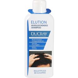 Flasche mit Shampoo gegen Schuppen und Juckreiz auf weißem Hintergrund.